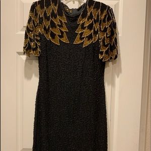 Silk sequin cocktail dress